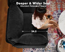 102.6" Modular Sectional Sofa, L Shaped Couch Set for Living Room, 3-Seater Comfy Cloud Couches with Movable Storage Ottoman,DIY Combination - Chenille Black by CozyNest Decor