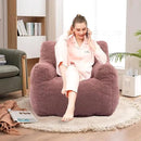 Recaceik Large Bean Bag Chairs, Tufted Soft Stuffed Bean Bag Chair with Filler, Fluffy Lazy Sofa, Imperial Lounger Giant Bean Bag Chair for Bedroom, Living Room, Rufous by CozyNest Decor