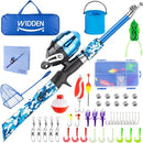 Kids Fishing Pole, Portable Telescopic Kids Fishing Poles for Boys and Girls, Fishing Rod and Reel Combo Kit with Tackle Box, and Fishing Net, Best Fishing Pole for Toddler Youth by TinyTreasures Baby Boutique