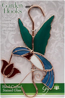 Stained Glass Window Plant Hanger - Hummingbird with Red Flower - Sun Catcher Plant Hook with Copper Hooks Top and Bottom for Indoor and Outdoor Use by GreenHaven Gardens