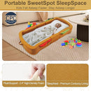 Toddler Travel Bed Sandwich Style - Portable Toddlers Floor Beds, Foldable Soft Foam Travel Crib for Baby and Kid, Washable Cover Toddler Cot with Safety Rail for Travel, Home Sleep & Play by TinyTreasures Baby Boutique