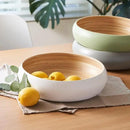 Fruit Bowl For Kitchen Counter, Decorative Bowl, Large Serving Bowl Or Fruit Basket For Kitchen Spun Bamboo (White) by CozyNest Decor