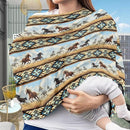 Binienty Car Seat Covers Canopy Cover for Babies, Western Aztec Horse Nursing Carseat Canopy Multifunction Breastfeeding Covers Fits Stroller, High Chair, Shopping Cart by TinyTreasures Baby Boutique
