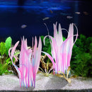 Kaiyuan Dynasty 2pc Aquarium Decor Plastic Plants Fish Tank Artificial Plants Glowing Aquarium Kelp Move with Water Flows Soft Silicone Aquatic Seaweed,7inch,Pink by GreenHaven Gardens