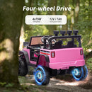 4WD Kids Ride on Car Truck, 12V 7Ah Kids Electric Vehicles Car Ride on Toy for Toddlers with Remote Control - Light Pink by TinyTreasures Baby Boutique