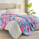 NEWCOSPLAY Faux Fur Twin Blanket Dark Rainbow Luxury Fluffy Thick Warm Bubble Blanket for Couch Sofa Bed 700GSM (Dark Rainbow, Twin(60"x80")) by CozyNest Decor