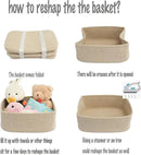 Small Woven Storage Baskets 13“X9”X5“ Decorative Rope Bins for Organizing Shelves, Closets, and Toys, Empty Gift Baskets, Cute Organizer Basket for Home and Office (oatmeal, Large) by CozyNest Decor