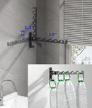Dr.DJ Wall Hanger for Clothes, Coat Hanger Wall Mounted Silver Retractable Clothes Drying Organizer Rack Garment Hooks Aluminium Folding Indoor Space Save (2 Racks) Silver by CozyNest Decor