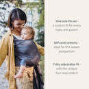 Boba Baby Wrap Carrier – Original Baby Sling Carrier for Newborns (7–35 lbs), Soft, Secure, Hands-Free & Ergonomic, Ideal for Comfortable Bonding, New Parents (Organic Dark Grey) by TinyTreasures Baby Boutique