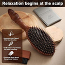 Premium Solid Wood Hair Brush, Nylon & Boar Bristle With Cushion Base, Exquisite Design, Detangling Hairbrush for all hair types by CozyNest Decor