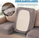 H.VERSAILTEX Velvet Stretch Couch Cushion Cover Plush Cushion Slipcover for Chair Loveseat Sofa Cushion Furniture Protector Seat Cushion Sofa Cover (2 Piece Medium Sofa Cushion Covers, Taupe Striped) by CozyNest Decor