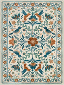 Moynesa Boho Bird 9x12 Area Rug Washable 9x12 Rugs for Living Room, Large Floral Bedroom Carpet Low-Pile Soft Animal Playroom Rug, Jungle Pattern Indoor Carpet for Dining Room Nursery by TinyTreasures Baby Boutique