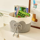 Adorable Small Elephant Cotton Rope Basket - Gift Empty Baskets - Toy Storage Basket, Woven Basket for Baby Essentials, Decorative Woven Basket for Nurseries and Playrooms (11"x7") by TinyTreasures Baby Boutique