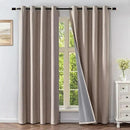 Blackout Curtains 84 Inch Length 2 Panels Set, 100% Black Out Textured Thermal Curtains, Grommet Privacy Light Blocking Drapes for Living Room Bedroom Luxury Decor(52W × 72L inch, Beige) by CozyNest Decor