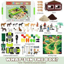 69 PCS Farm Sensory Bin Toys Playset, Sandboxes with Sand, Farmer Tractor & Farm Animals Figures Toys for Kids 3 4 5, Gifts for 6 7 Years Old Boys Girls Toddlers by GreenHaven Gardens