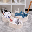 Baskets&Bins for Shelf Storage &Organizing/Cute Basket to Store and Organize Daily Items/Woven Rope Basket for Living Room, Bedroom,Playroom/Small Oval-13x8.66x5.11’’,3 Packs Rainbow by TinyTreasures Baby Boutique