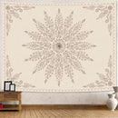 Fowocu Boho Floral Mandala Tapestry for Bedroom Aesthetic Bohemian Flower Wall Tapestry Beige Hippie Indian Extra Large Tapestries Wall Hanging for Living Room Dorm Decor 90 x 68 Inch by CozyNest Decor
