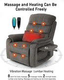 Large Power Lift Chairs Recliners for Elderly with Heated and Massage, Upgraded Dual Motor Lay Flat Recliners, 25in Extra Wide Seat, Folding Tablet, Side Pocket by CozyNest Decor