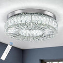 16.5 Inch Dimmable Chandelier with Remote Control LED Crystal Chandelier Modern Flush Mount Ceiling Light Fixtures for Living Room Bedroom Dining Room Entrance (dimmable-16.5") by CozyNest Decor