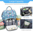 Diaper Bag Backpack, Diaper Bags for Baby Girls Boys, Baby Bags for Moms Dads, Nappy Changing Bag with Insulated Pockets,Multi-functional Waterproof Backpack with Stroller straps-Deep blue elephant by TinyTreasures Baby Boutique