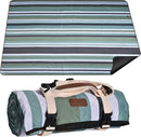 Waterproof Picnic Blanket 80" x 60" in Portable with Carry Strap for Beach Mat or Family Outdoor Camping Party, Park Blanket for Grass Park, Hiking, Travel, Concerts (Green&White, 80" x 60") by TinyTreasures Baby Boutique