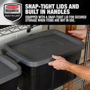 Rubbermaid Roughneck Tote 14 Gal, 6 Pack, Made in USA, Black & Gray, Rugged Plastic Stackable Storage Bins with Lids and Handles by CozyNest Decor