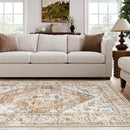 Lahome Boho Area Rug for Living Room - 4x6 Rug Washable Non-Slip Throw Bedroom Rug Lightweight Non-Shedding Large Kitchen Carpet, Oriental Distressed Print Carpet for Office Classroom Dining Room by TinyTreasures Baby Boutique