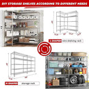 REIBII 58" W 5 Tier Heavy Duty Wire Shelving Unit with Adjustable Shelves - 1400LB Metal, Chrome - 58" W x 59" H x 13.8" D - Garage, Pantry, Kitchen by CozyNest Decor