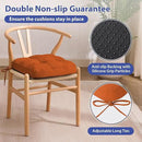 Chair Cushions for Dining Chairs, Dining Chair Cushions, Tufted Indoor Chair Pads with Ties & Non Slip Backing, Seat Cushions for Kitchen Chairs 16.5” x 16.5” x 3.5”, Set of 6, Orange by GreenHaven Gardens
