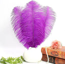 THARAHT 12pcs Purple Ostrich Feathers Natural Bulk 16-18Inch 40cm-45cm for Wedding Party Centerpieces Easter Gatsby and Home Decorate Ostrich Feather by CozyNest Decor