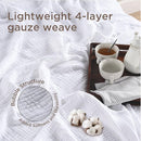 Threadmill Summer Queen Size Blanket| 4 Layer Cotton Gauze | Lightweight, Breathable, and Cozy for All Seasons | Versatile Muslin Blanket for Couch, Bed | White by TinyTreasures Baby Boutique