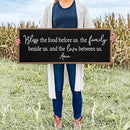 Bless the Food Before Us Sign Wall Decor 40"X15" Large Farmhouse Dining Room Wall Decor Framed Wood Rustic Home Wall Art Kitchen Decoration (Wood Black) by CozyNest Decor