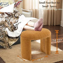 3-Piece 53" Comfy Upholstered Dining Bench with 2 Ottomans, Accent Waterfall Bench Modern End of Bed Entryway Bench Vanity Stool，Pumpkin Chenille by CozyNest Decor