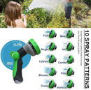 Non-Expanding Garden Hose 100Ft, Flexible Kink Free Water Hose with 10 Watering Spray Nozzle, Lightweight Hose Pipe, Leak-Proof, Durable, 3/4" Metal Alloy Connector, Portable Storage Strap by GreenHaven Gardens