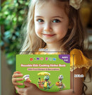 Dino Fun Cooking Food Reusable Sticker Book for Kids,11 Scenes + Over 200 Food Stickers,Treats Sticker Book for Toddlers 3-6 Years,Removable Decoration Snack Stickers,Make A Face Cupcake Sticker by TinyTreasures Baby Boutique