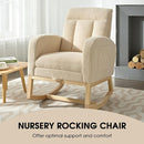 NIOIIKIT Modern Nursery Rocking Chair, Teddy Upholstered Rocking Chair with Footrest, Comfortable Glider Rocker with Side Pocket for Living Room, Bedroom, Nursing Room (Beige) by TinyTreasures Baby Boutique
