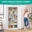 SISESOL White Metal Storage Cabinet,71" Tall Pantry Cabinet,Kitchen Pantry Storage Cabinets with 2 Doors and 6 Shelves,Wide Deep Food Cupboard for Home,Kitchen,Dining/Living Room by CozyNest Decor