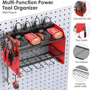 CCCEI Set Power Tool Organizer Wall Mount with Charging Station. Garage 8 Drills Storage Shelf with Hooks, Screwdriver, Drill Bit Heavy Duty Rack, Tool Battery Holder Built in 8 Outlet Power Strip. by GreenHaven Gardens