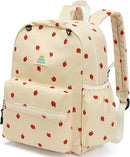 Corduroy Kids Backpack for Girls and Boys 5-8: Girls Backpack for Elementary Kindergarten - 15 inch Cute Backpacks for Kids - Strawberry by TinyTreasures Baby Boutique