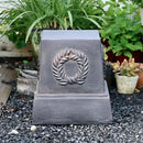 VISIBLE Classic Garden Urn Planter with Pedestal, Black Antique Finish, Cement Fiber Material, Decorative Leaf Pattern, 22 Inch Height, Indoor Outdoor Use, Delivered from Local Warehouse (Black) by CozyNest Decor