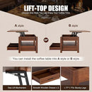 Rolanstar Coffee Table, 47.2" Lift Top Coffee Table with Drawers and Hidden Compartment, Retro Central Table with Wooden Lift Tabletop, for Living Room,Espresso by CozyNest Decor