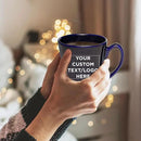 DISCOUNT PROMOS Custom Glossy Ceramic Latte Coffee Mug 12 oz. Set of 10, Personalized Bulk Pack - Perfect for Tea, Espresso, Cappuccino, Hot Cocoa - Blue by CozyNest Decor