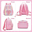 I IHAYNER Kids Glitter Lightweight Backpack for School Travel & Daycare, Toddler Backpack for Girls 3+ Preschool Kindergarten Elementary Kids Backpack-Rainbow Pink S by TinyTreasures Baby Boutique