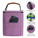 Breast Milk Cooler Bag with Ice Pack Fits 4 Baby Bottles Up to 9 Ounce, Baby Bottle Bag Great for Nursing Mom Daycare, Purple by TinyTreasures Baby Boutique