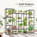 Large Plant Stand Indoor Outdoor Metal Plant Shelf Waterproof Plant Rack for Multiple Plants Wide Flower Stand for Patio Balcony Garden Black by GreenHaven Gardens