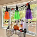 DAZONGE Halloween Decorations Outdoor, 3 Packs Hanging Ghost Halloween Decor with String Lights Battery Operated, Ghost Decor with with Hat for Home Yard Porch by CozyNest Decor