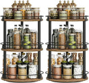 Spice Rack, Set of 2 Lazy Susan Organizer, 3-Tier Turntable Organizer For Cabinet, Compact and Versatile, for Kitchen Countertop, Rustic Brown SR23L2BR by CozyNest Decor