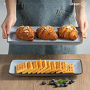 famiware Serving Platter, Rectangular 15.67/14.1/12.6inch Serving Dishes for Entertaining, Reactive Glaze, Stoneware Serving Trays for Party, Food, Turkey, Snack, Cheese, Ocean Series, Blue by CozyNest Decor