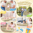 Baby Lounger - Baby Lounger for Newborn 0-24 Months, Breathable & Soft Cotton and Velvet Cover Baby Nest, Portable Tummy Time Lounger for Home and Travel, Ideal Baby Essentials & Shower Gifts by TinyTreasures Baby Boutique