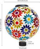 Sunnydaze 10 inch Solar Gazing Ball for Garden - Glass Outdoor Gazing Globe - Midsummer Dahlias - Set of 2 by CozyNest Decor